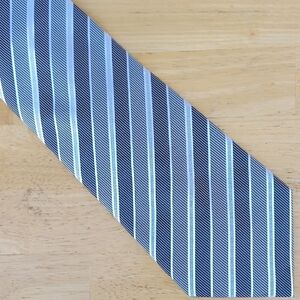 Paul Smith Black and Light Gray Striped Tie